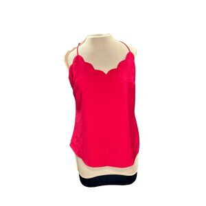 J.Crew Womens Scalloped Red Sleeveless Cami Top Size 6